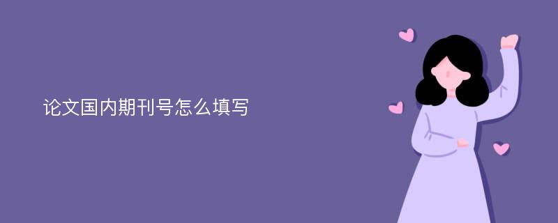 论文国内期刊号怎么填写