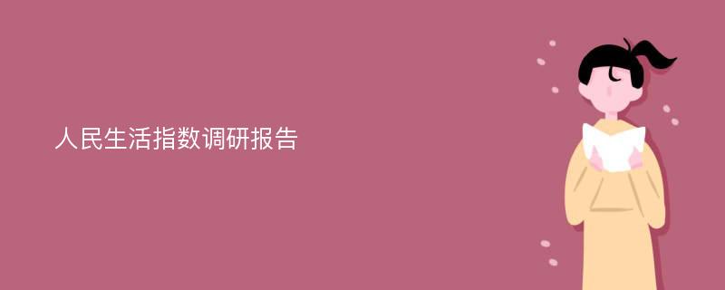 人民生活指数调研报告