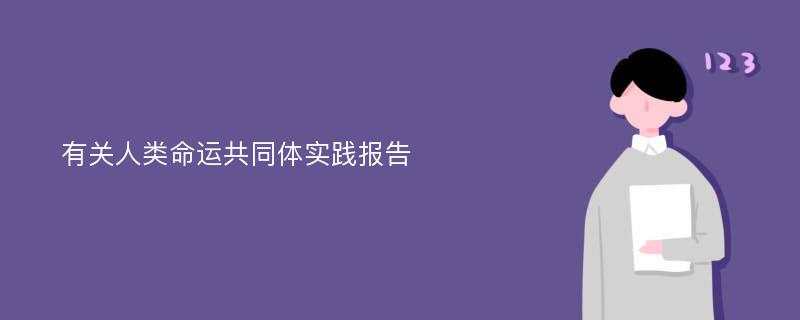 有关人类命运共同体实践报告