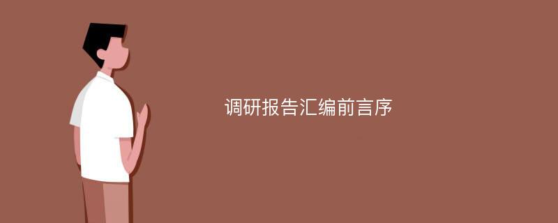 调研报告汇编前言序