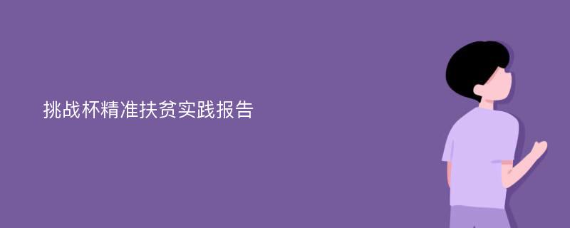 挑战杯精准扶贫实践报告