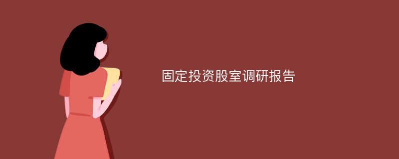 固定投资股室调研报告