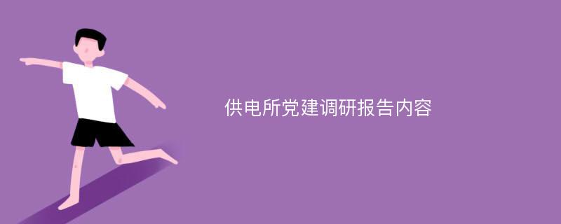 供电所党建调研报告内容