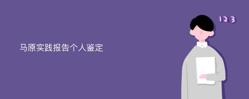 马原实践报告个人鉴定