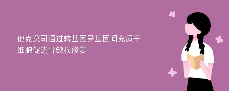 他克莫司通过转基因异基因间充质干细胞促进骨缺损修复