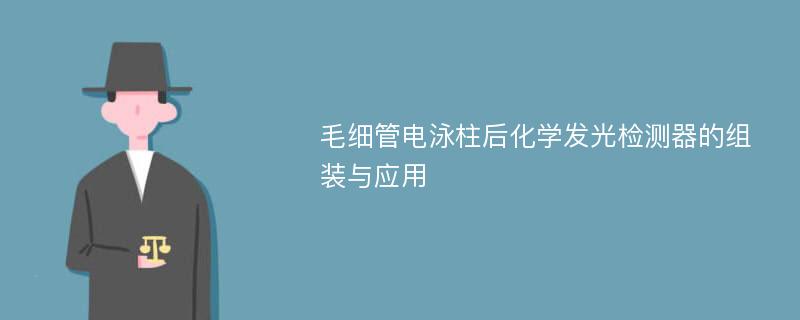 毛细管电泳柱后化学发光检测器的组装与应用