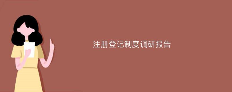 注册登记制度调研报告