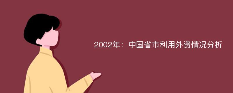 2002年：中国省市利用外资情况分析