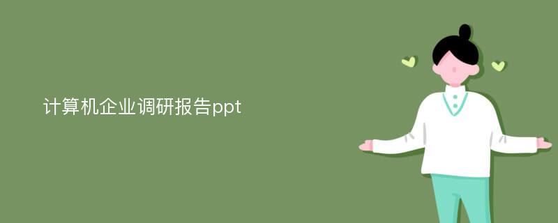 计算机企业调研报告ppt